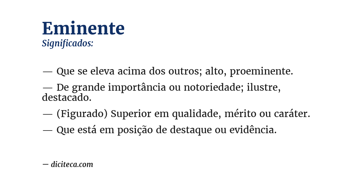 Significado de eminente