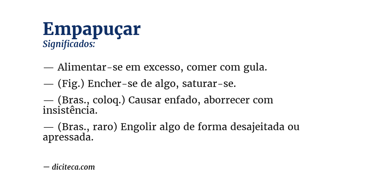 Significado de empapuçar