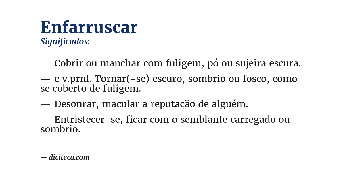 Significado de enfarruscar