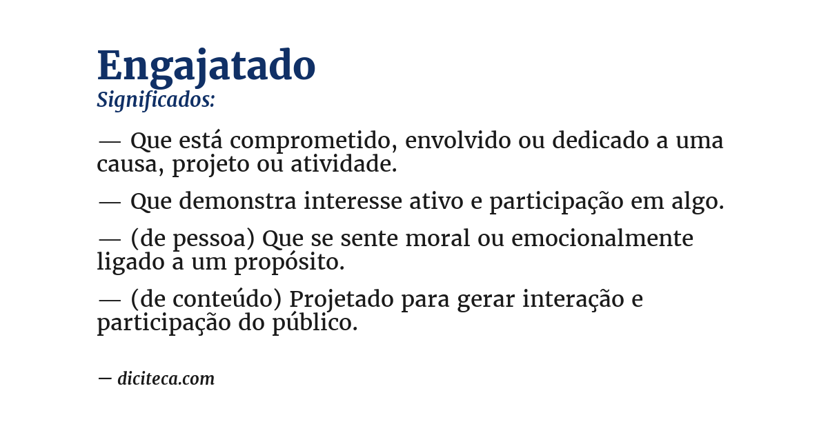 Significado de engajatado