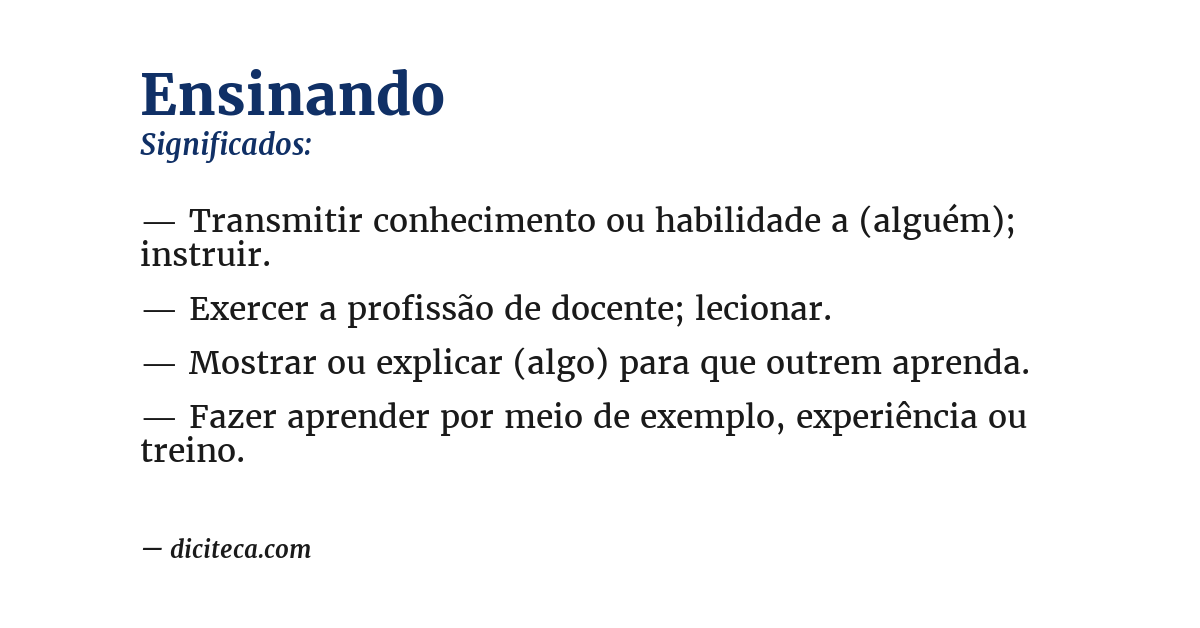 Significado de ensinando