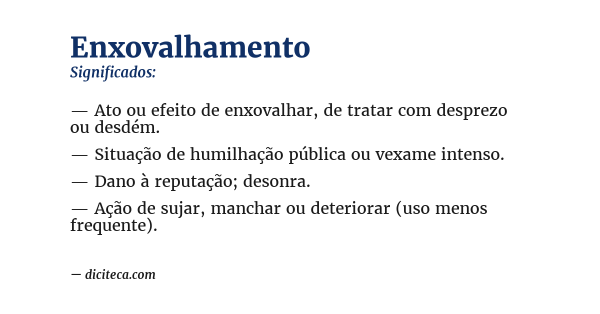 Significado de enxovalhamento