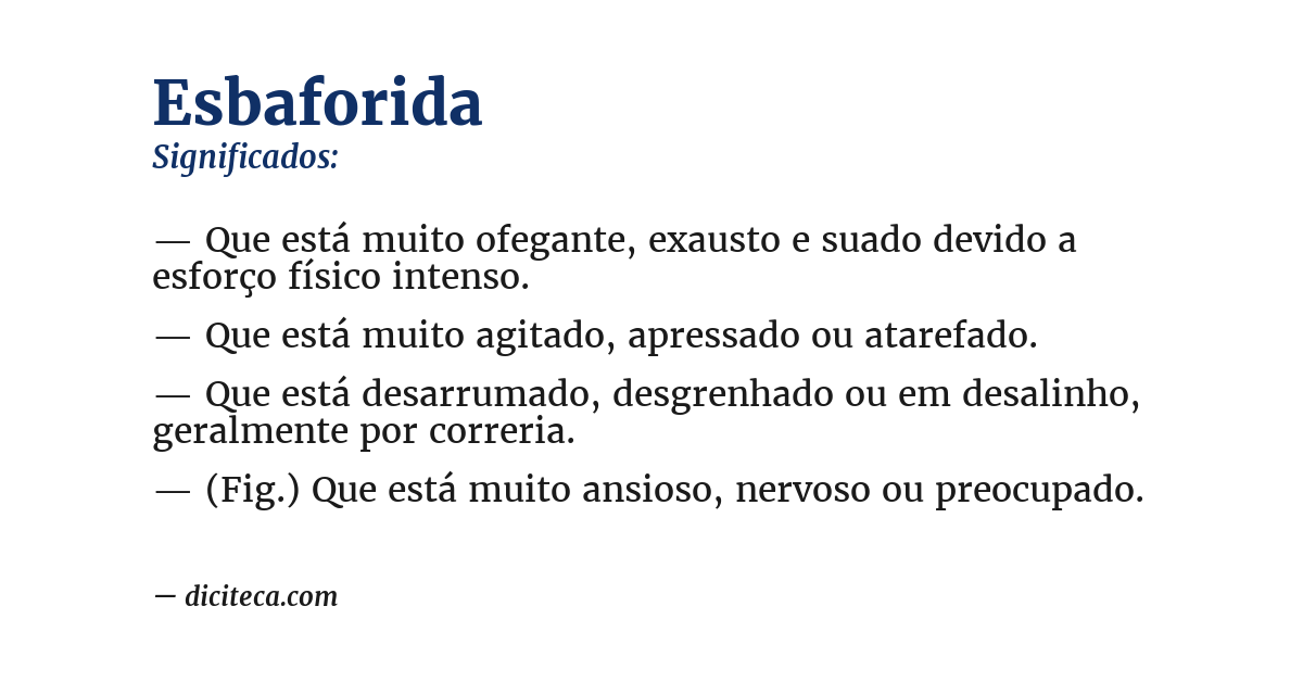 Significado de esbaforida
