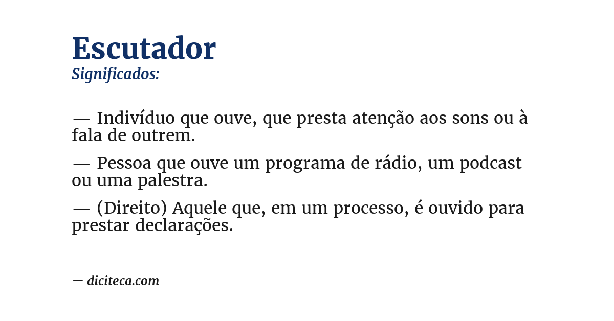 Significado de escutador
