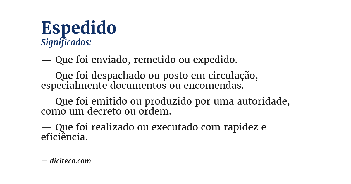 Significado de espedido