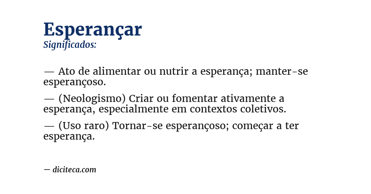Significado de esperançar