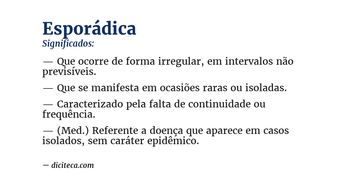 Significado de esporádica