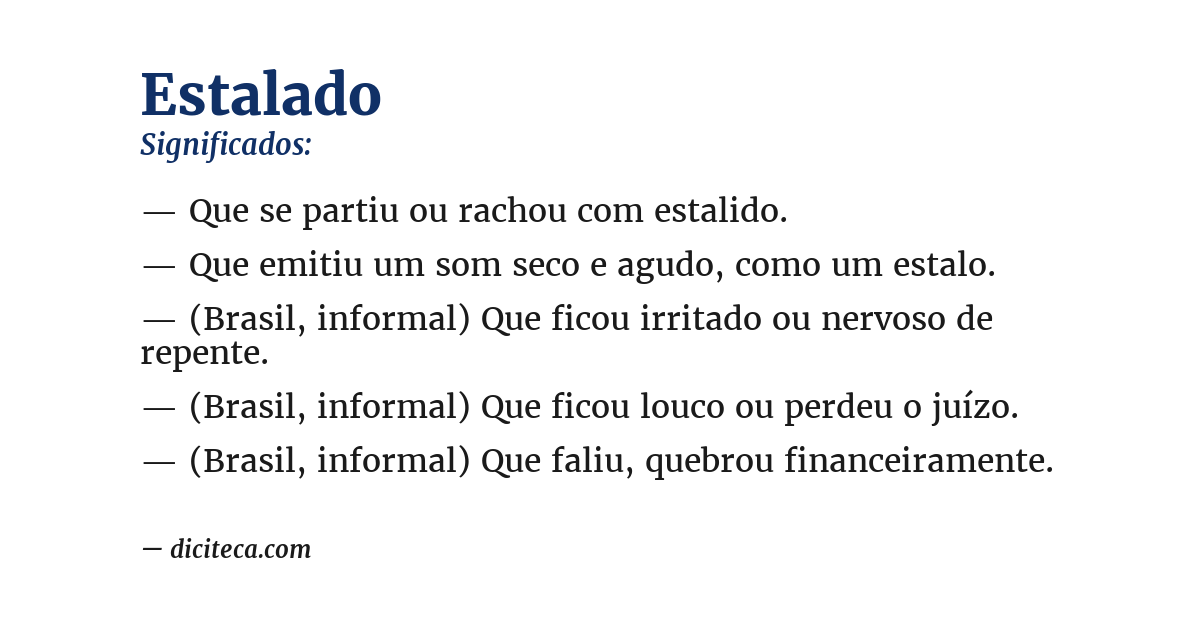 Significado de estalado