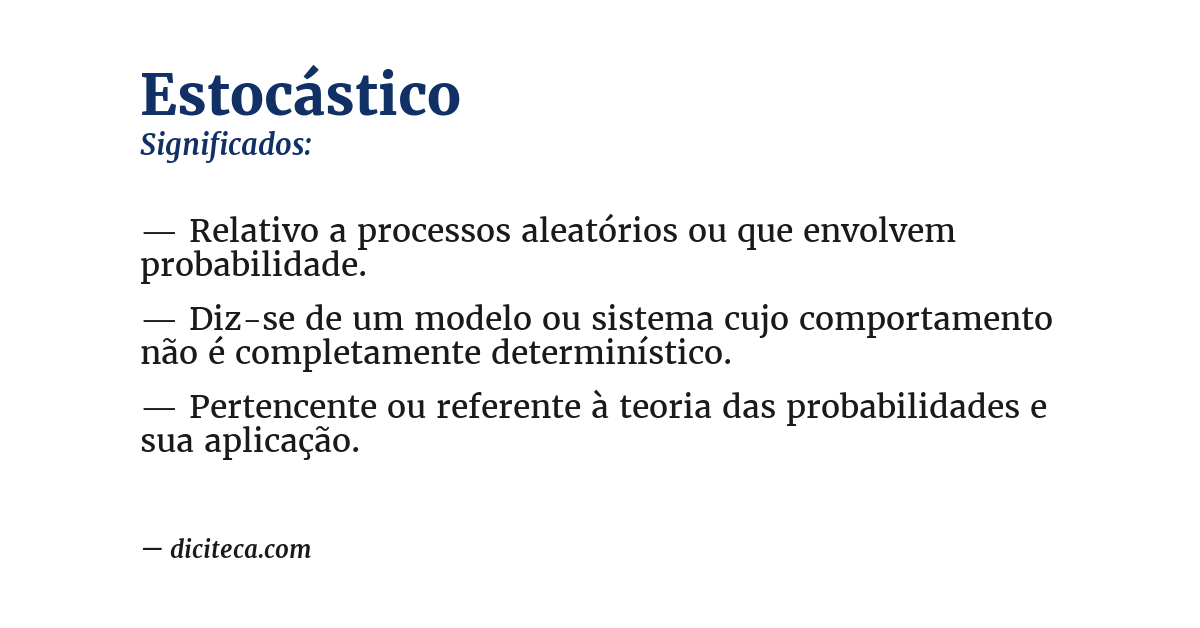 Significado de estocástico