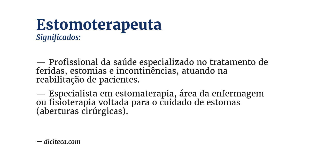 Significado de estomoterapeuta
