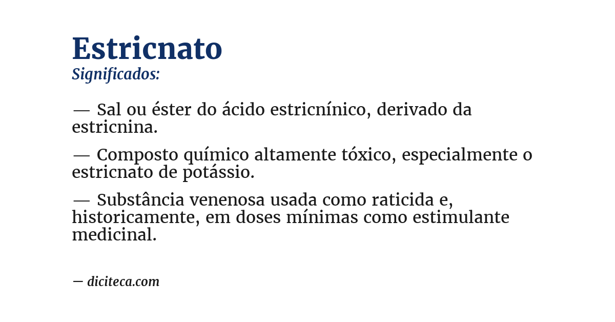 Significado de estricnato