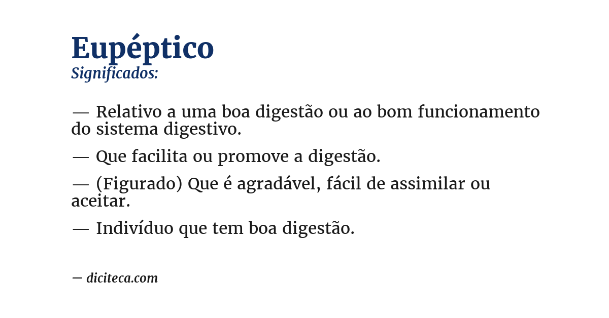 Significado de eupéptico
