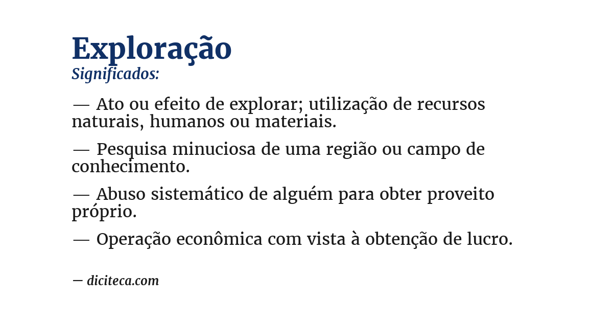 Significado de exploração