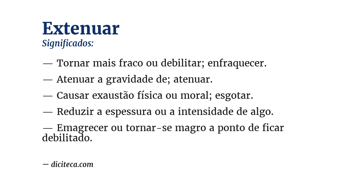Significado de extenuar