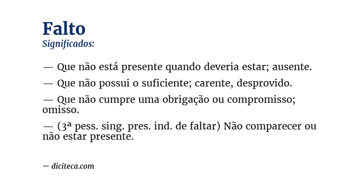 Significado de falto