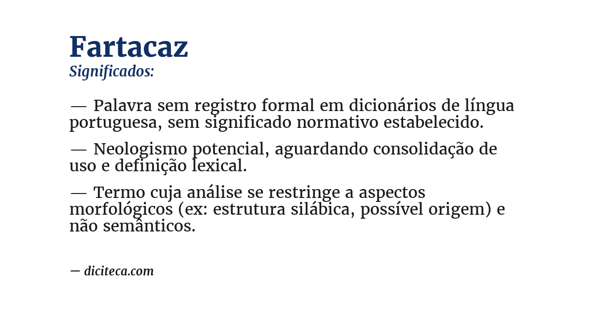 Significado de fartacaz