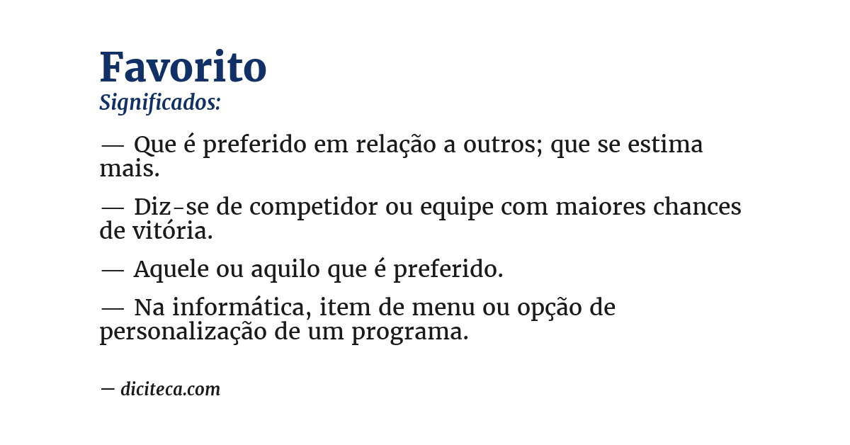 Significado de favorito