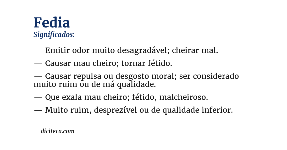 Significado de fedia