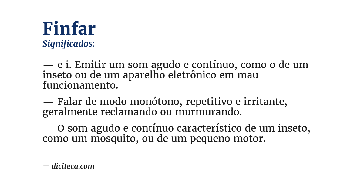 Significado de finfar