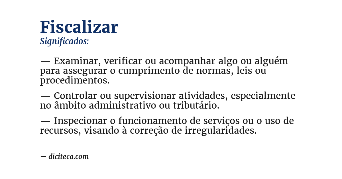 Significado de fiscalizar