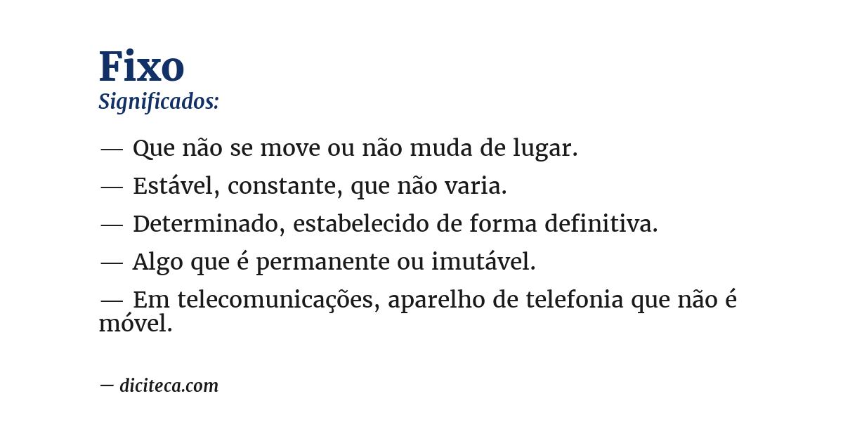 Significado de fixo