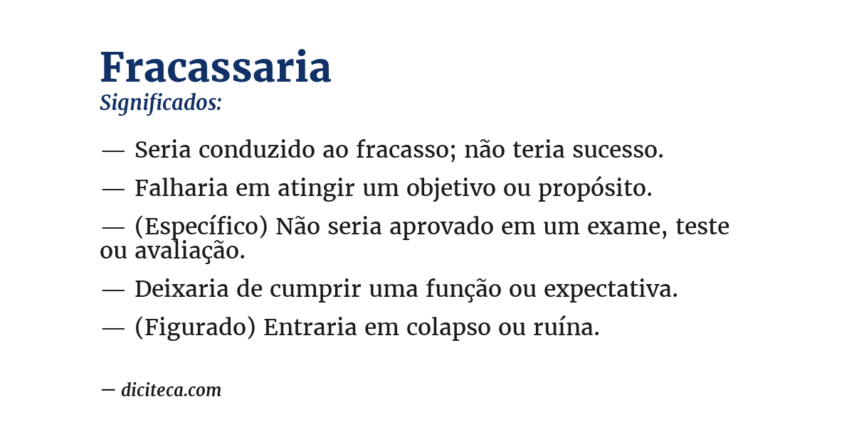 Significado de fracassaria