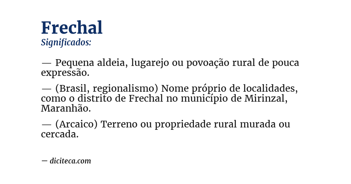 Significado de frechal