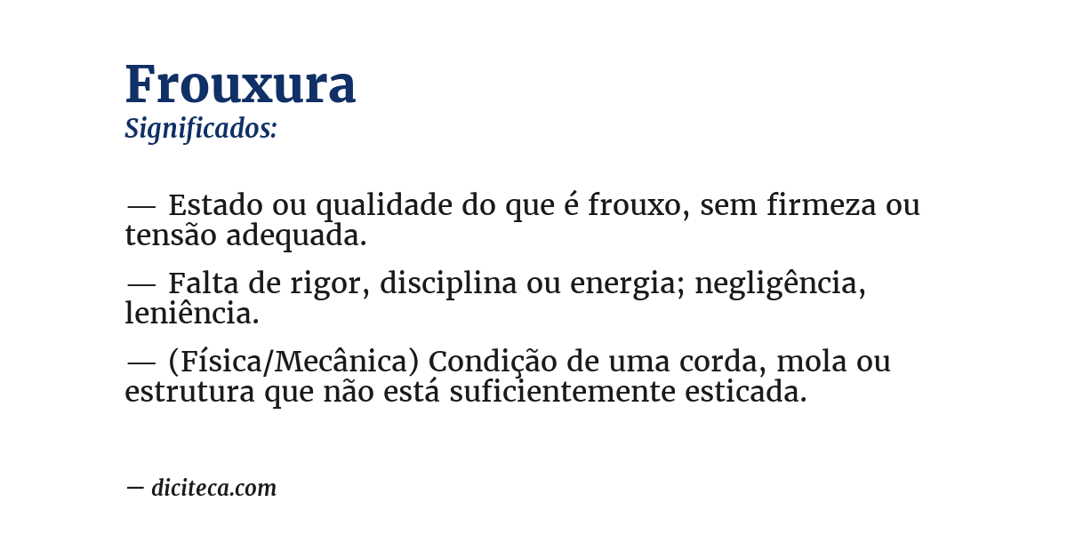 Significado de frouxura