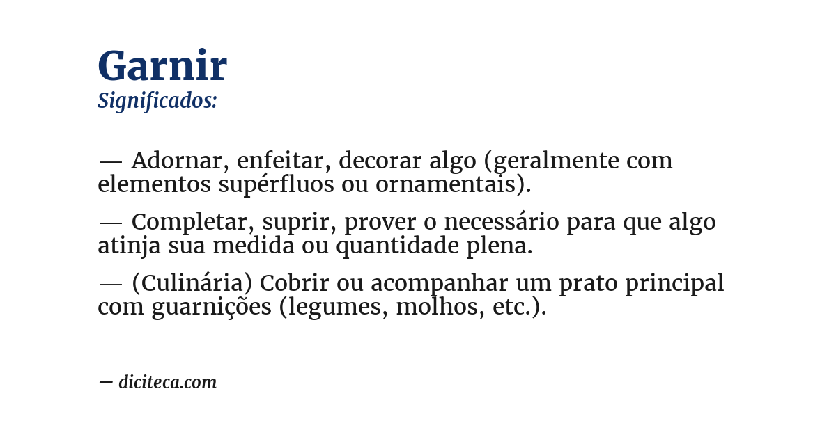 Significado de garnir