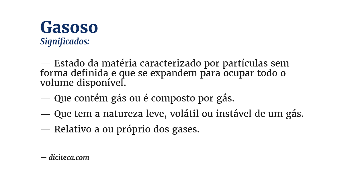 Significado de gasoso