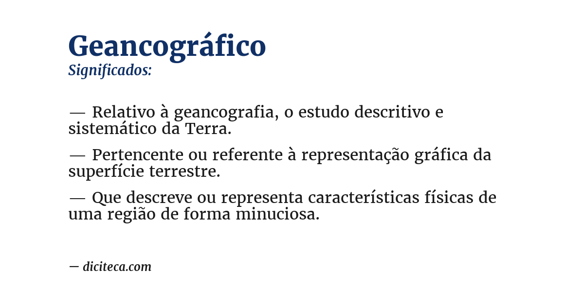 Significado de geancográfico