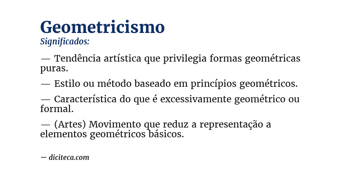 Significado de geometricismo