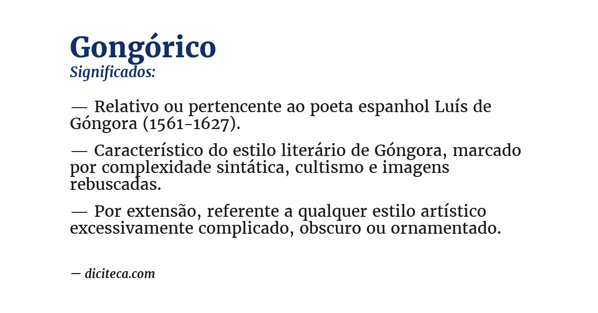 Significado de gongórico