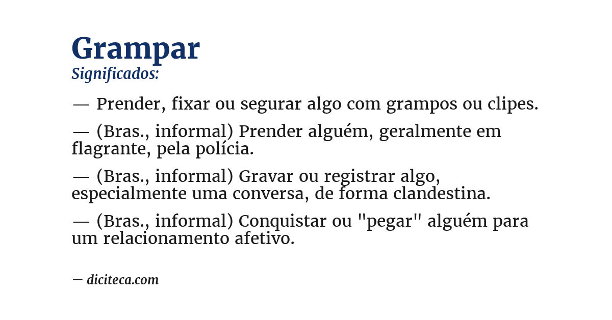 Significado de grampar