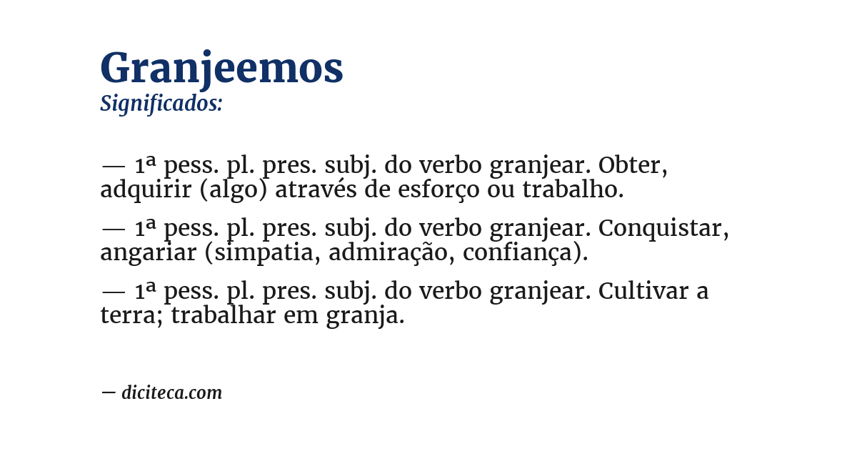 Significado de granjeemos