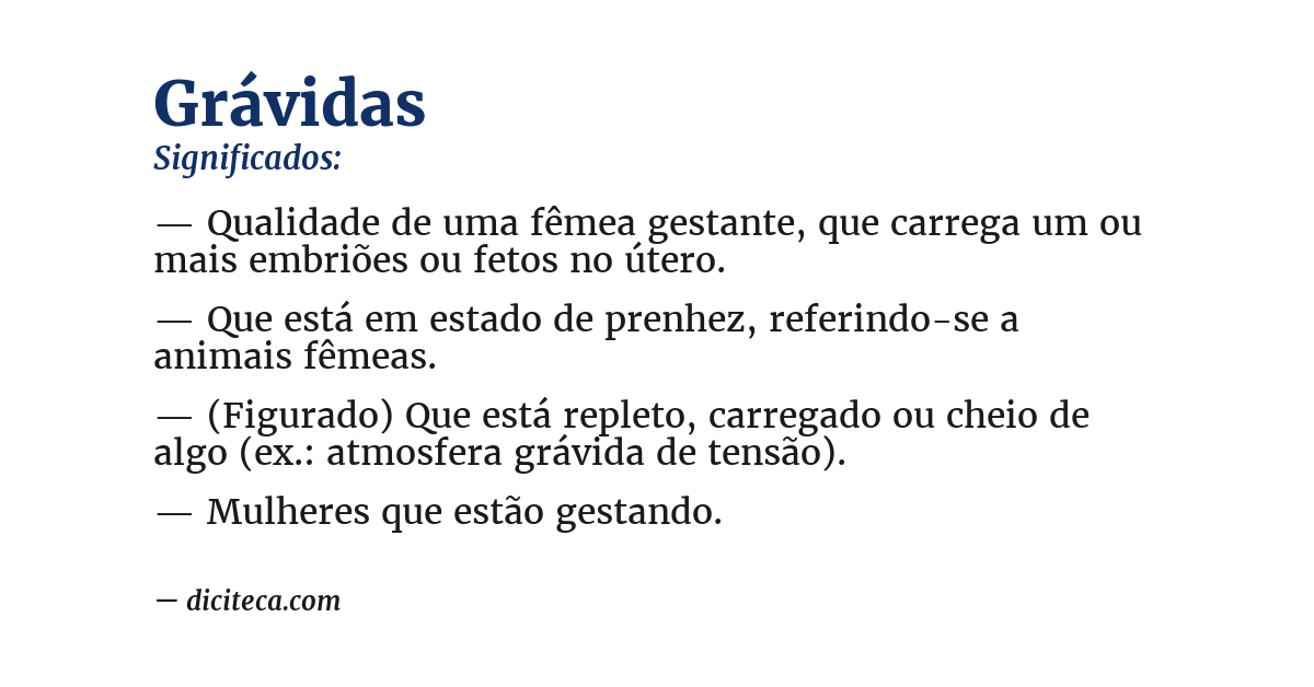 Significado de grávidas
