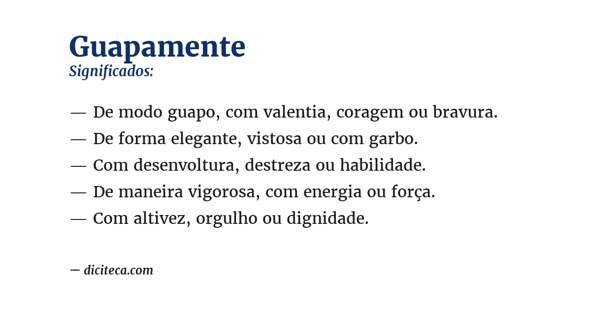 Significado de guapamente