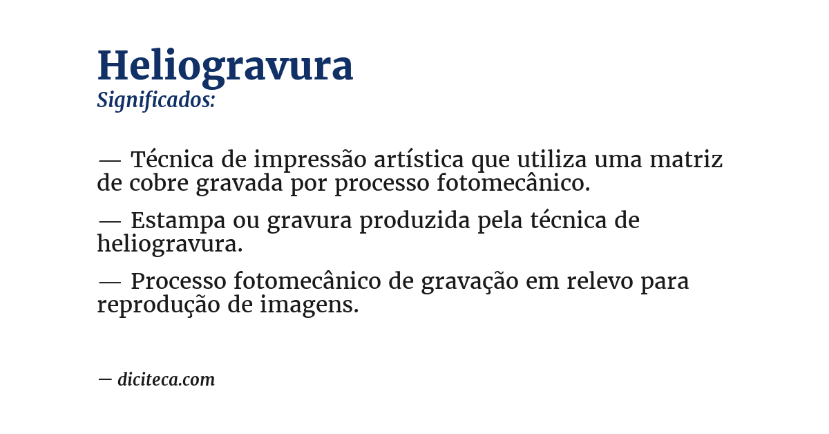 Significado de heliogravura