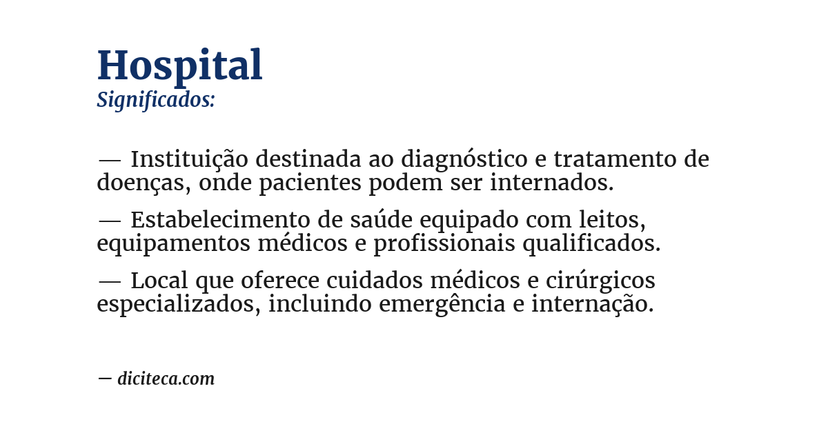 Significado de hospital