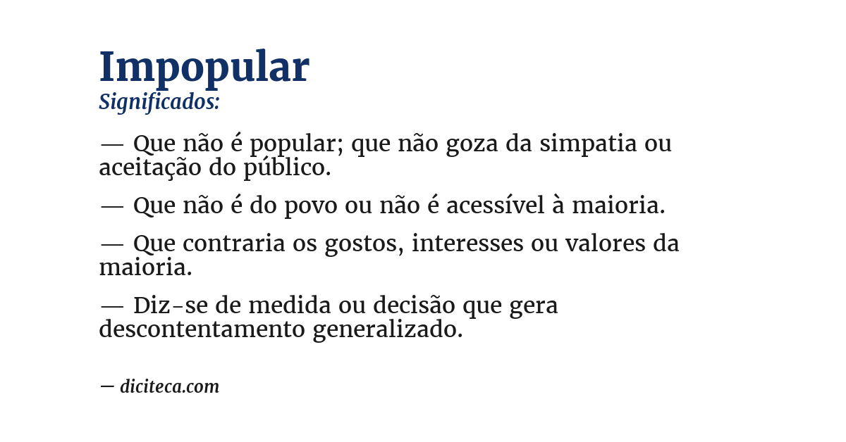 Significado de impopular