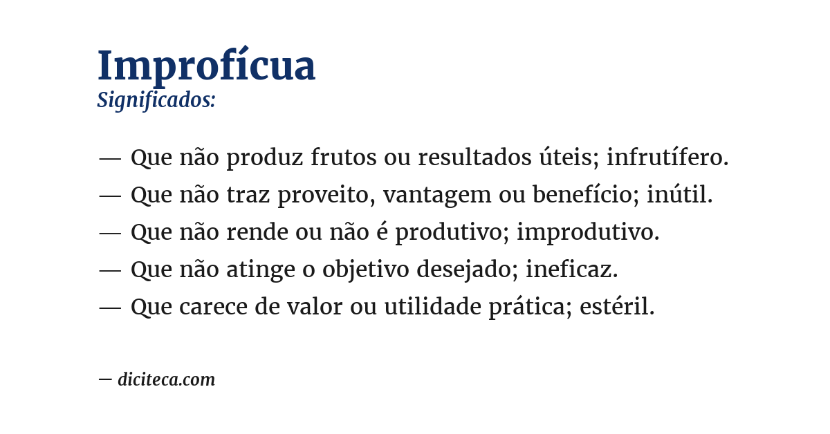 Significado de improfícua