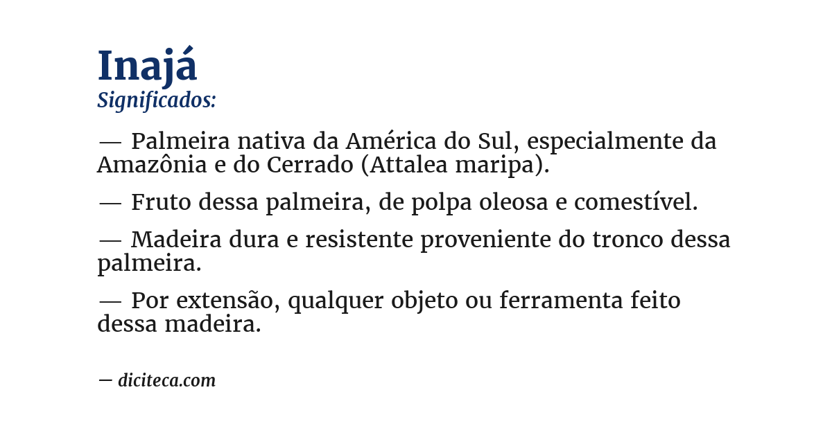 Significado de inajá