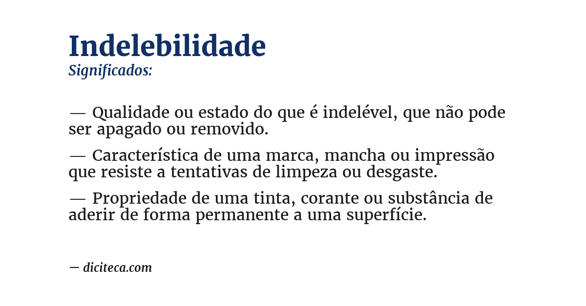 Significado de indelebilidade