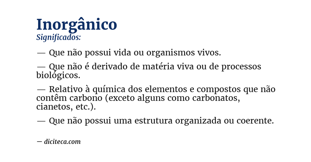 Significado de inorgânico