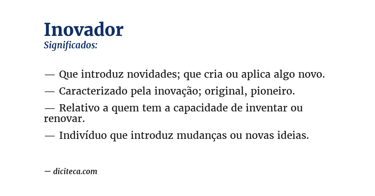 Significado de inovador