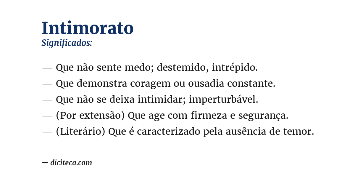 Significado de intimorato