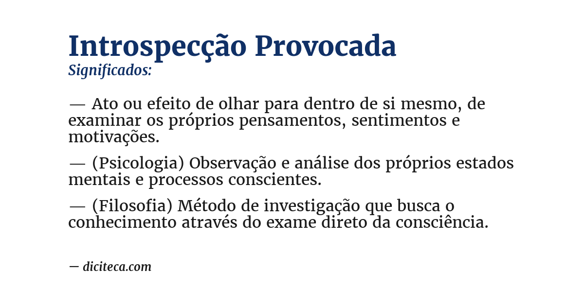 Significado de introspecção provocada