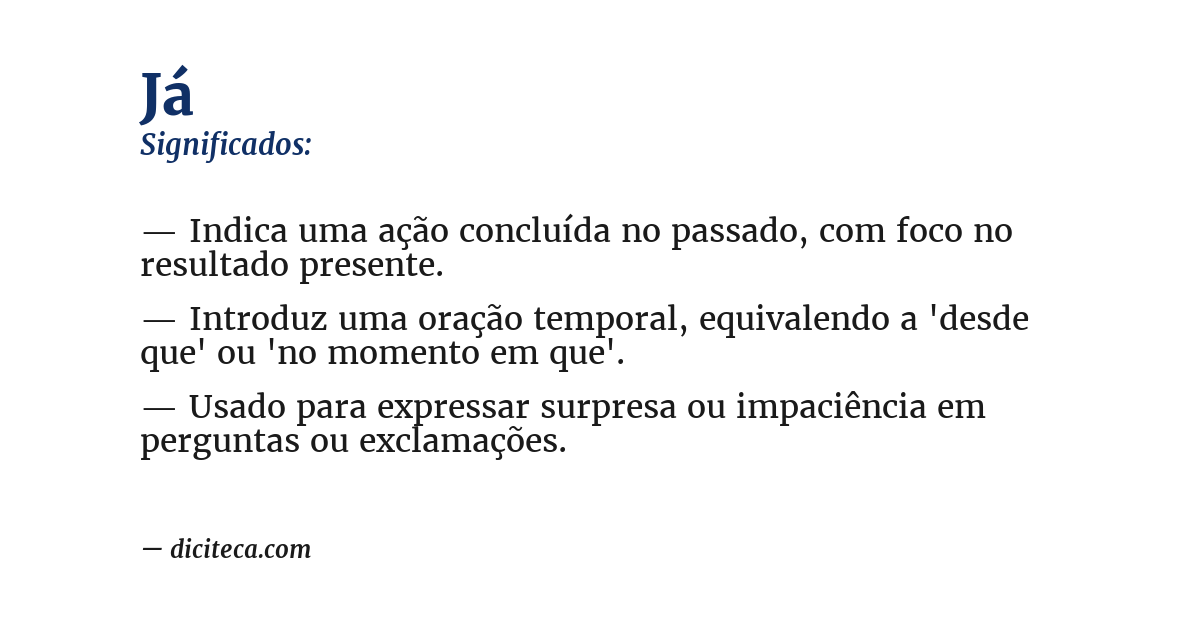 Significado de já