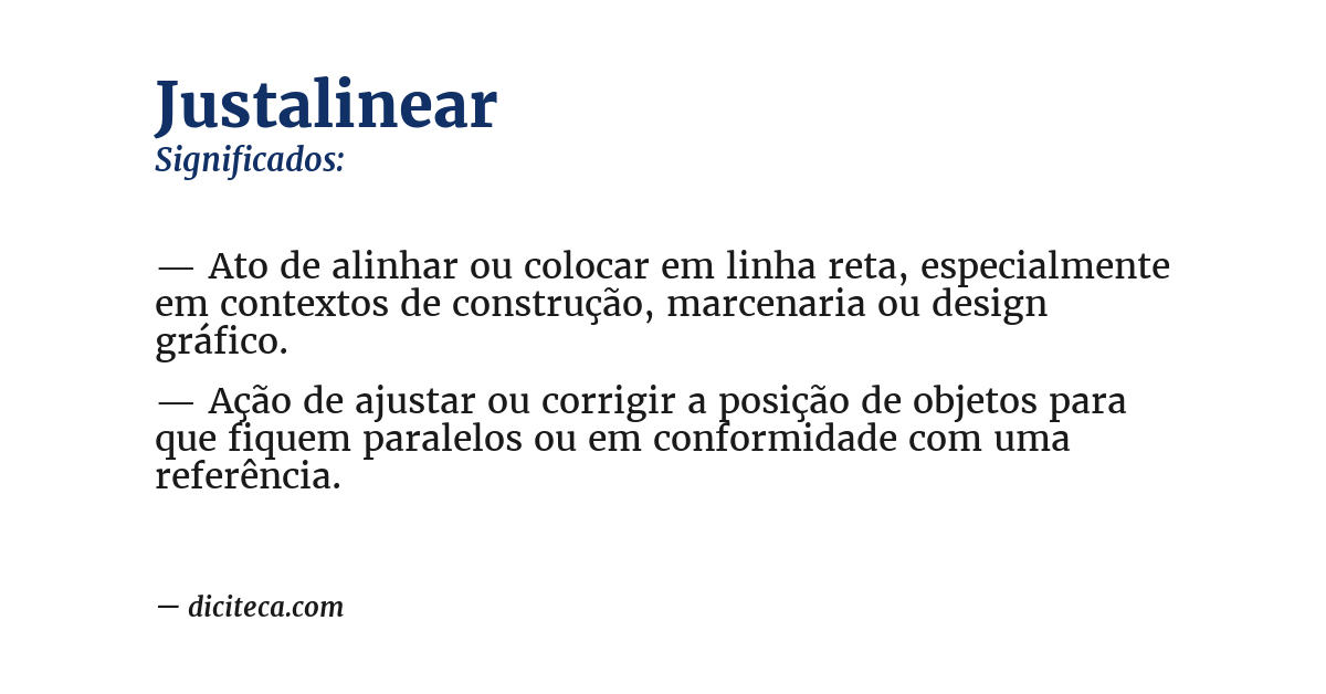 Significado de justalinear