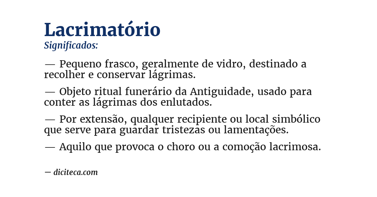 Significado de lacrimatório